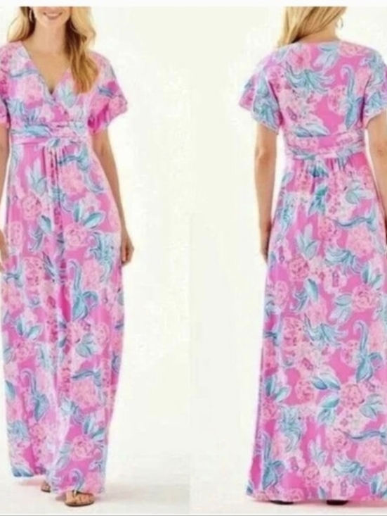 Lilly Pulitzer Dresses & Skirts - Lilly Pulitzer Jesse Flutter Maxi Dress In Pinking Positive Size Medium